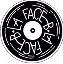 Symbole noir et blanc avec cercle central et texte circulaire indiquant «FACS LOCK».