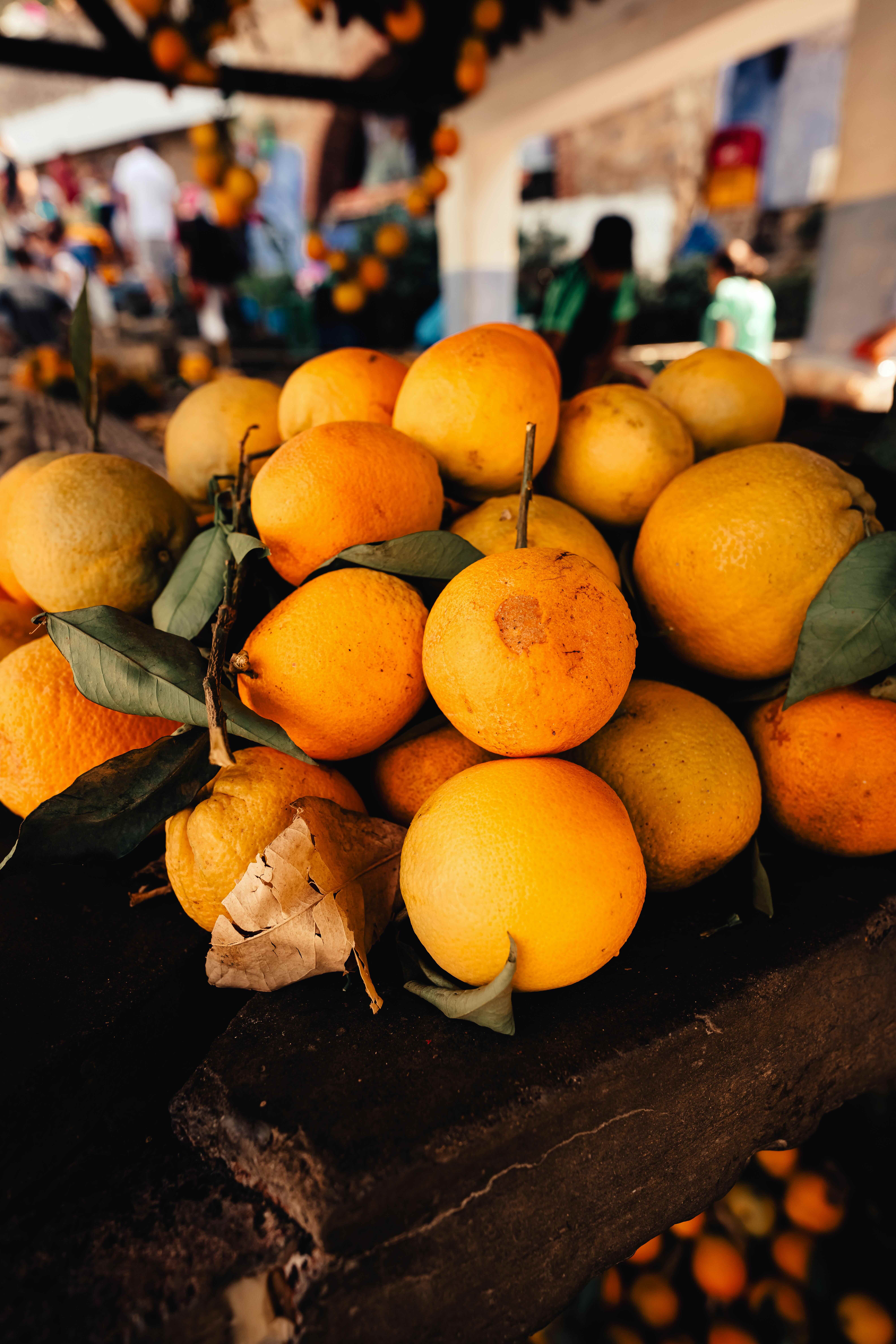 a pile of mandarins