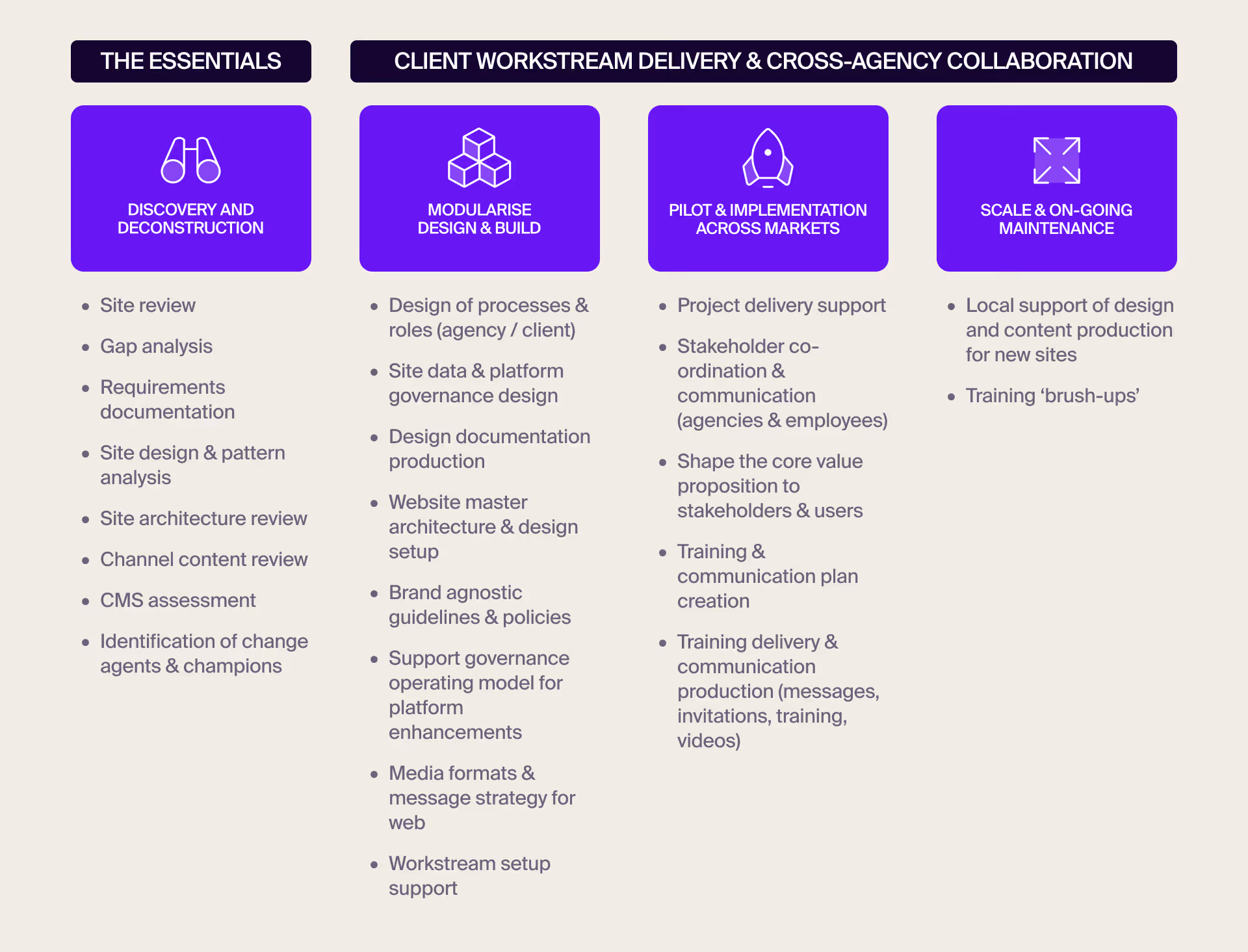 Client workstream delivery & cross-agency collaboration