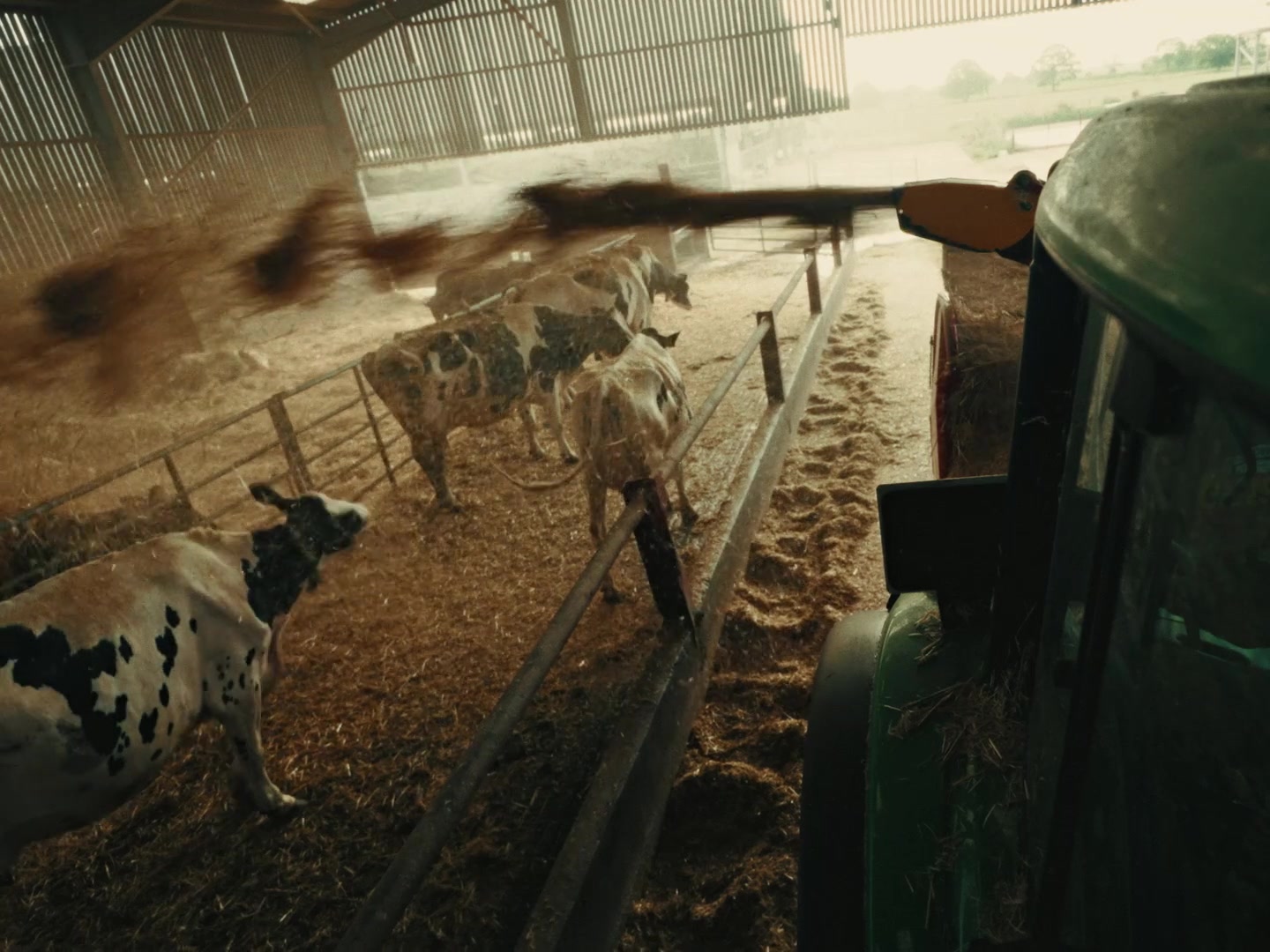 Tractor resting in a barn â the quiet machinery of British farm life captured during the NFU production