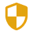 Icône de bouclier de sécurité divisée en quatre parties.