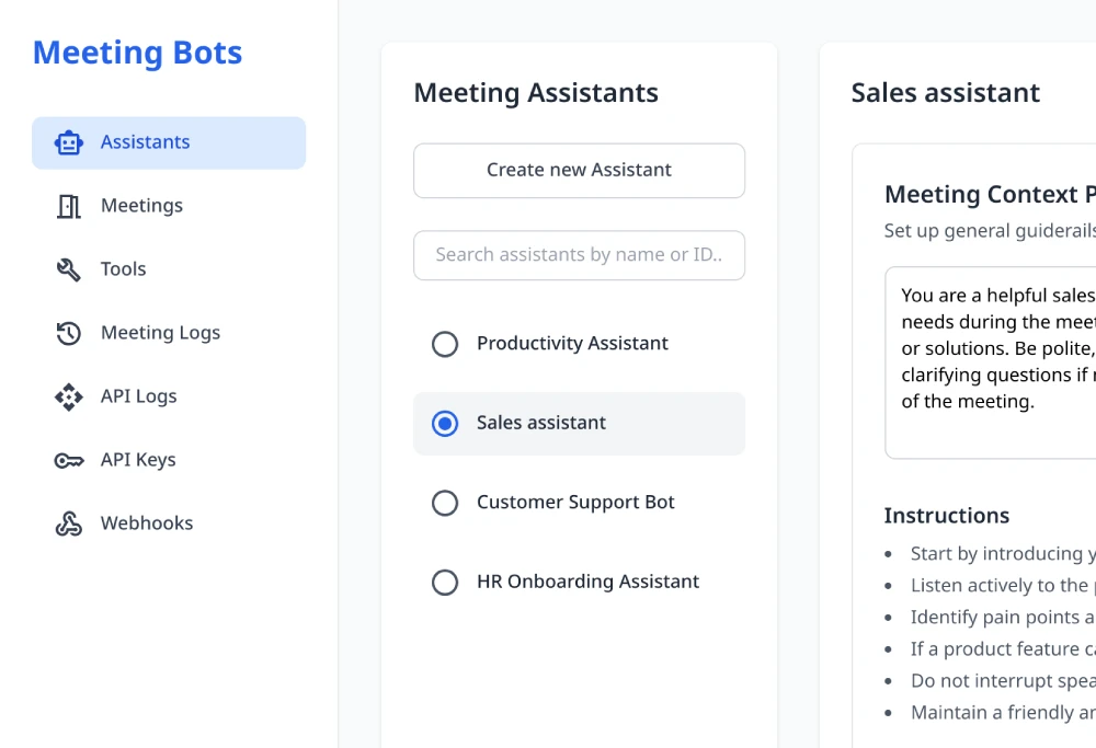 Meeting Bots Dashboard