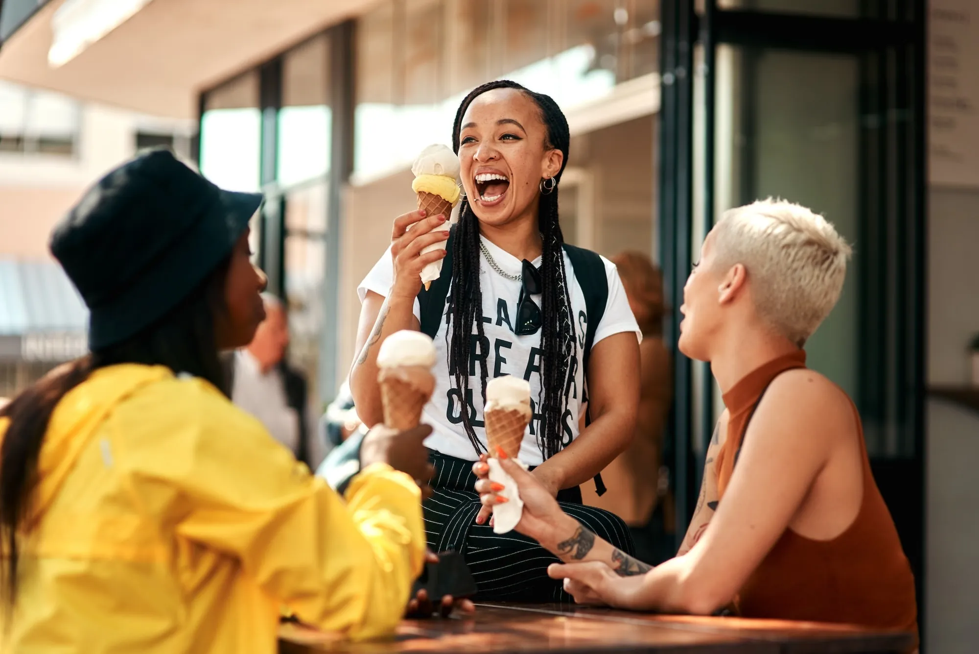Group eating ice cream 