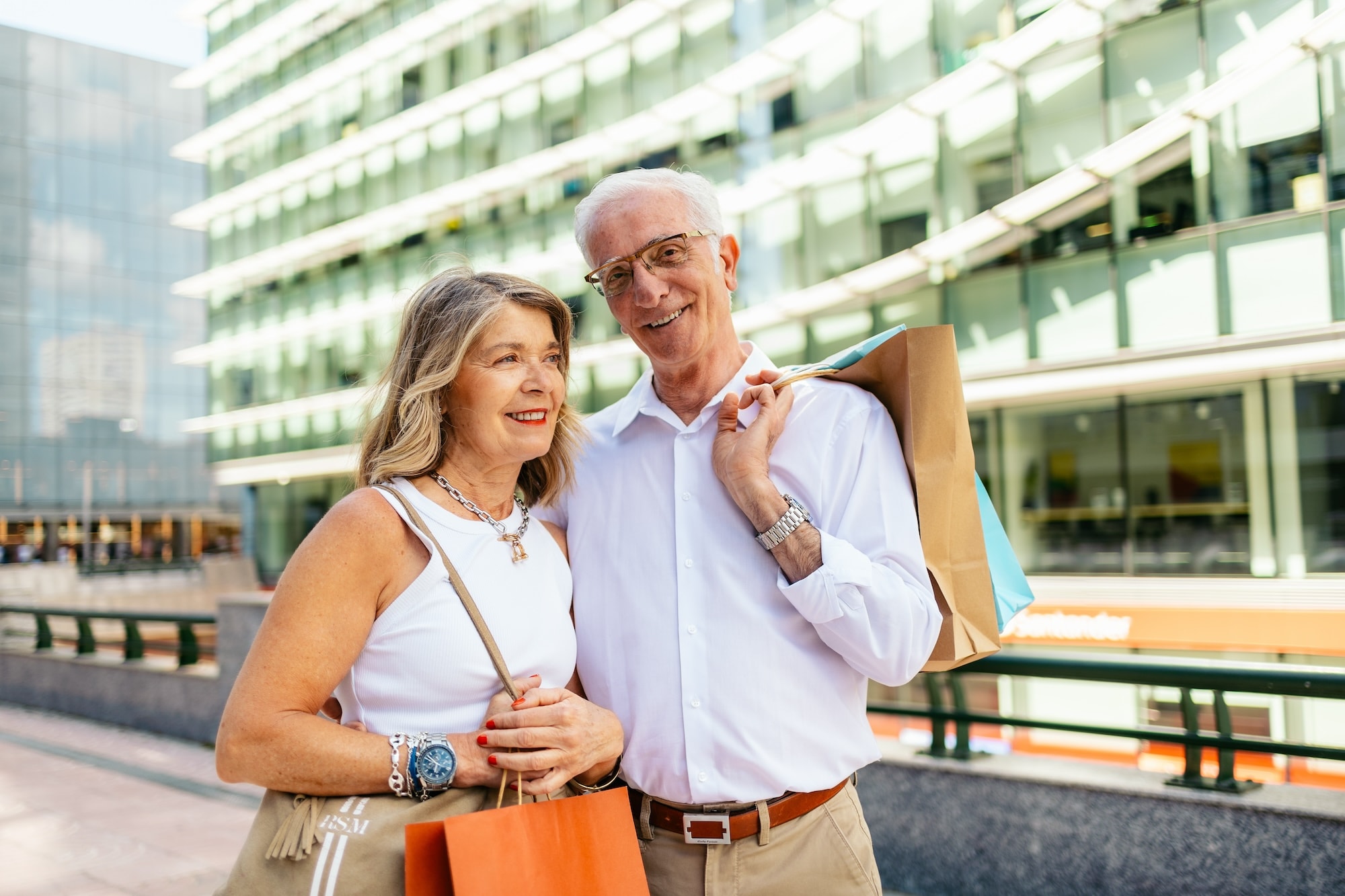 Older couple shopping