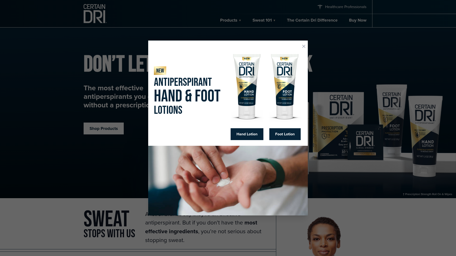 Screenshot of https://certaindri.com