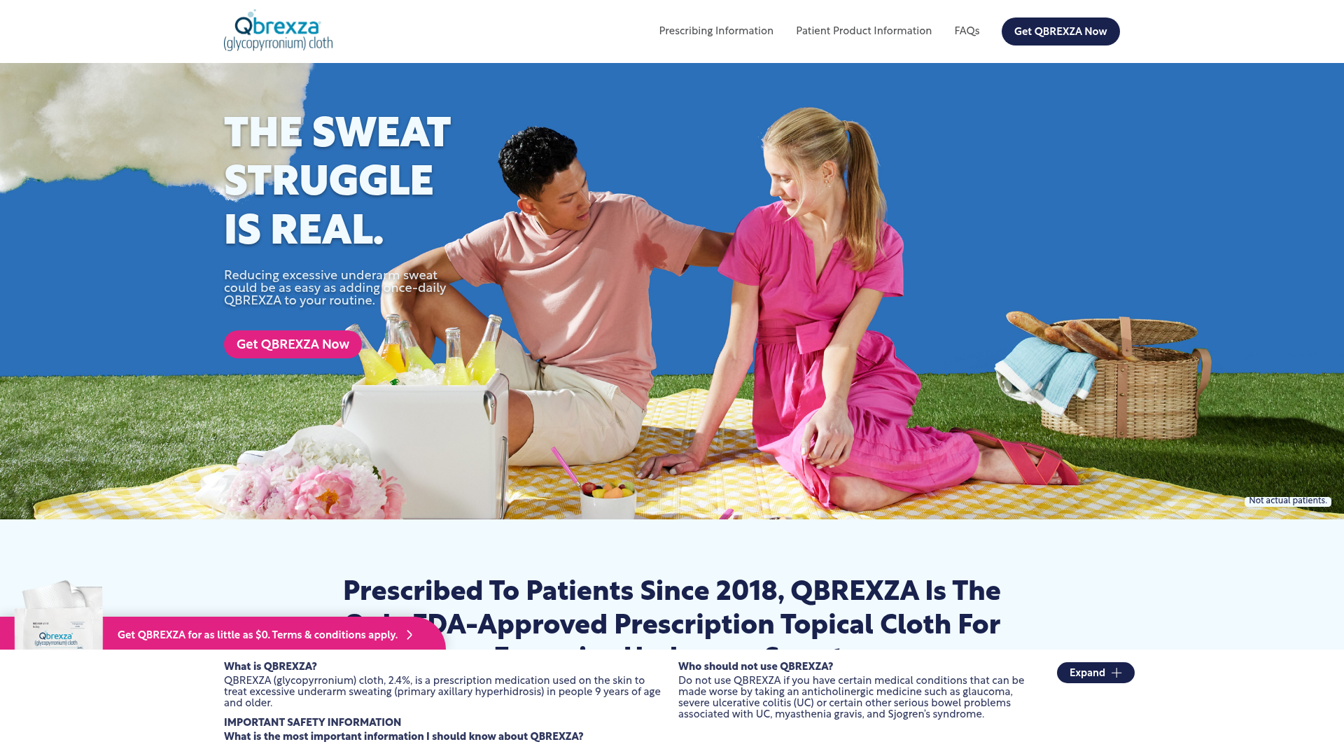 Screenshot of https://www.qbrexza.com