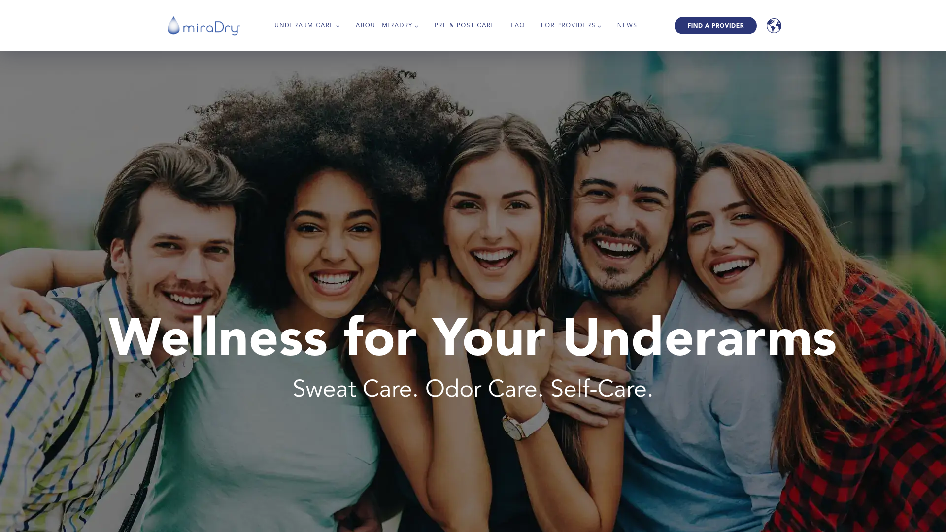 Screenshot of https://www.miradry.com