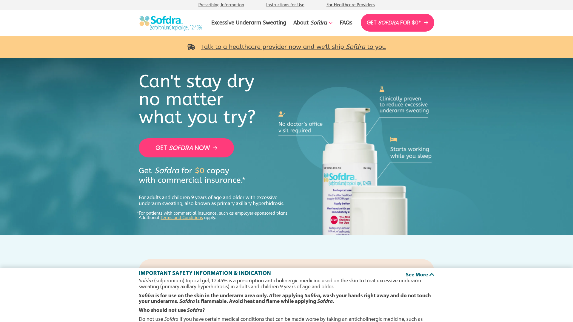 Screenshot of https://www.sofdra.com