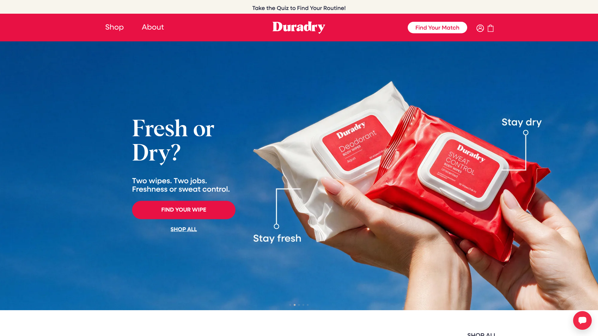 Screenshot of https://www.duradry.com