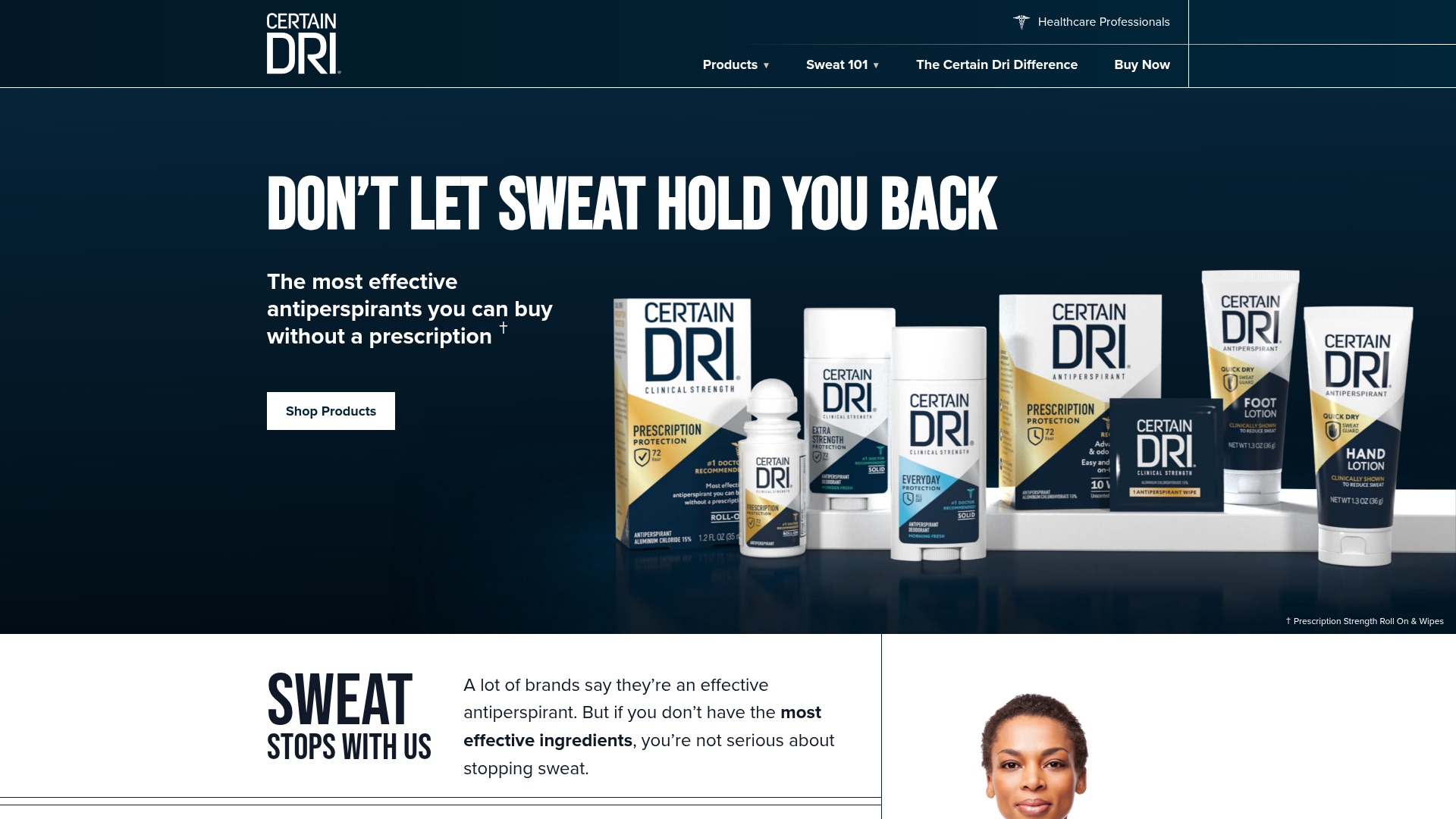 Screenshot of https://www.certaindri.com