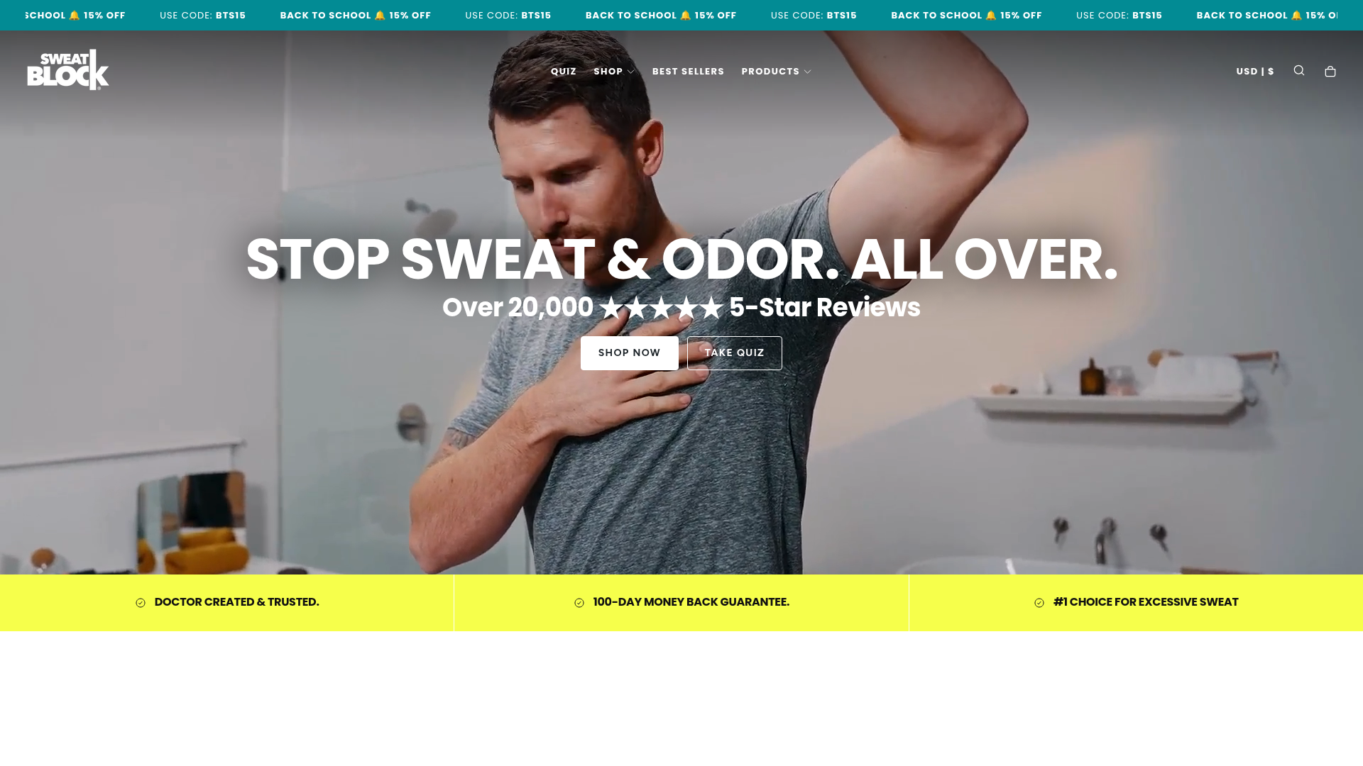 Screenshot of https://www.sweatblock.com