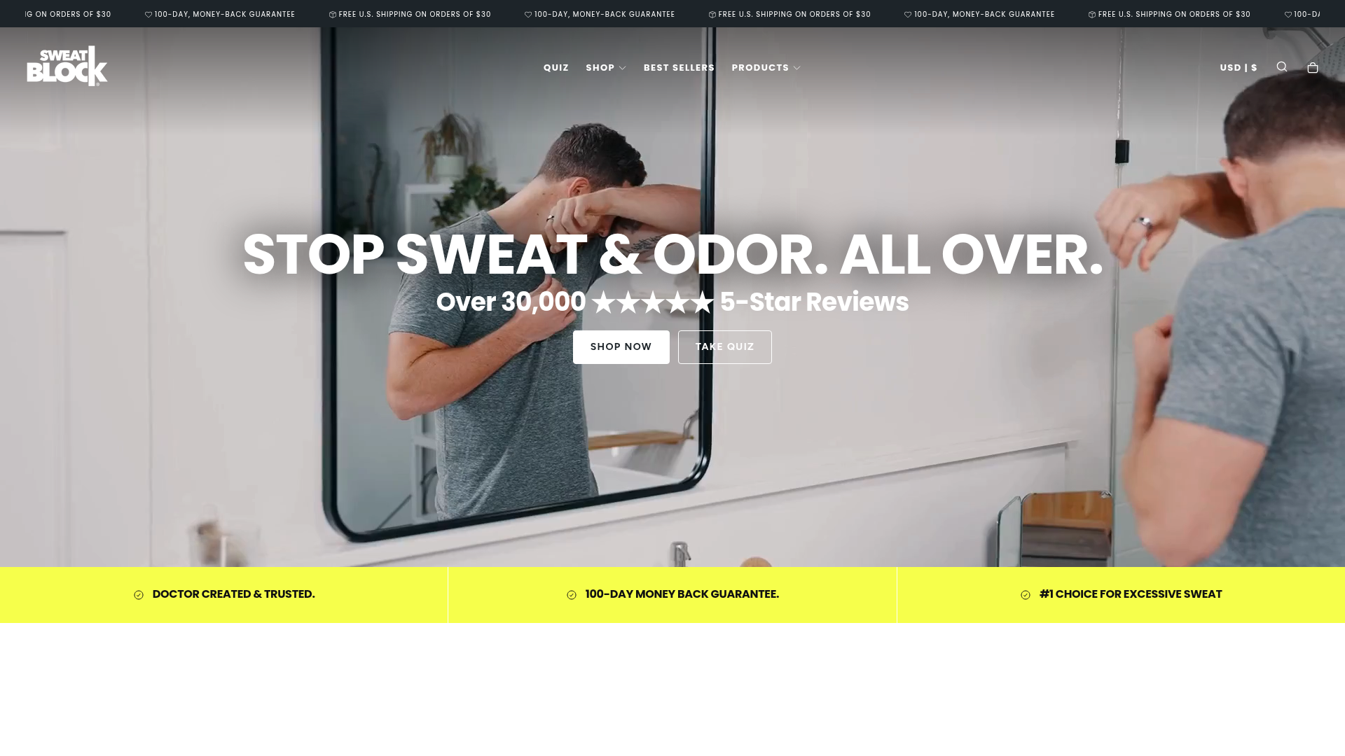 Screenshot of https://sweatblock.com
