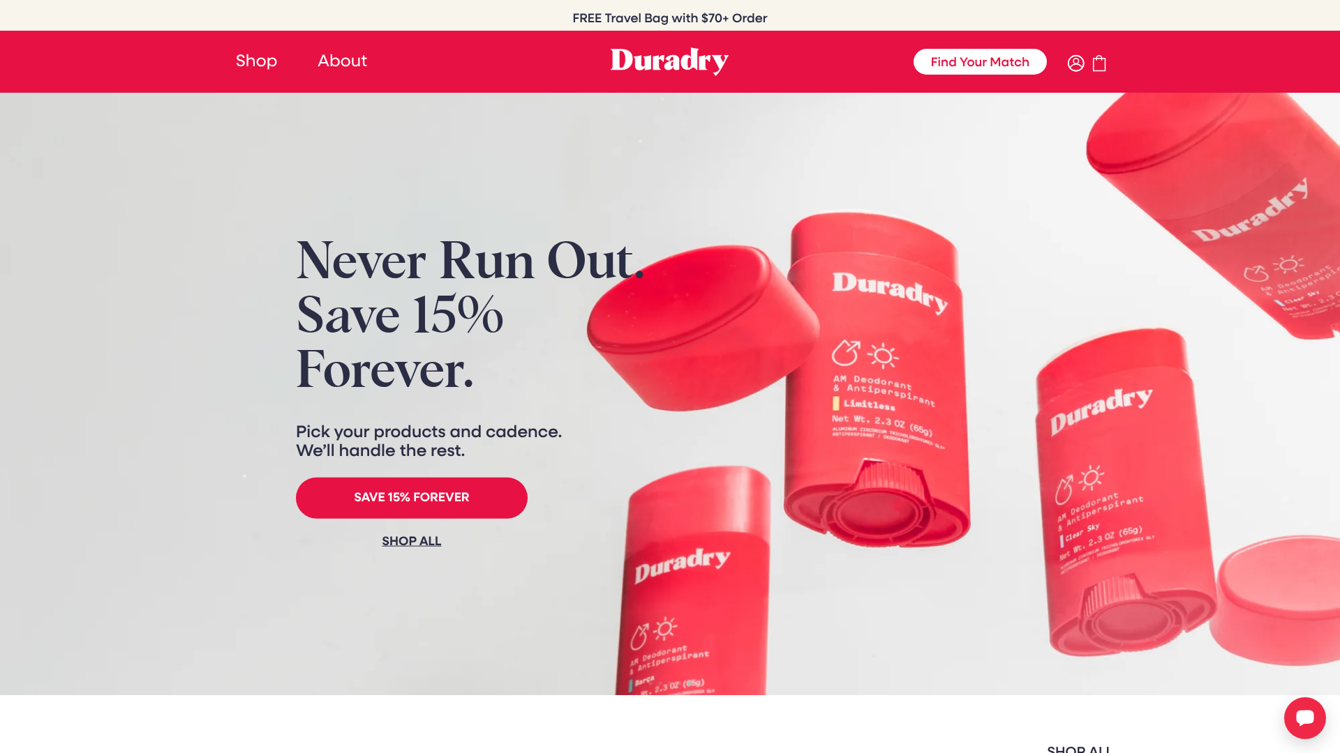 Screenshot of https://duradry.com