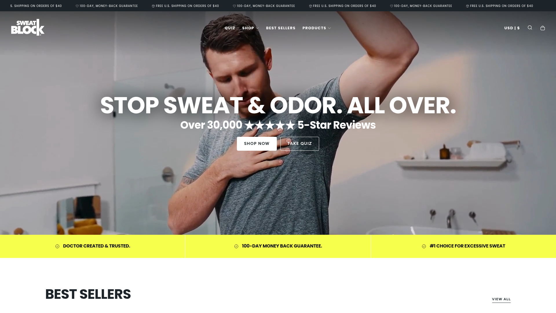 Screenshot of https://sweatblock.com