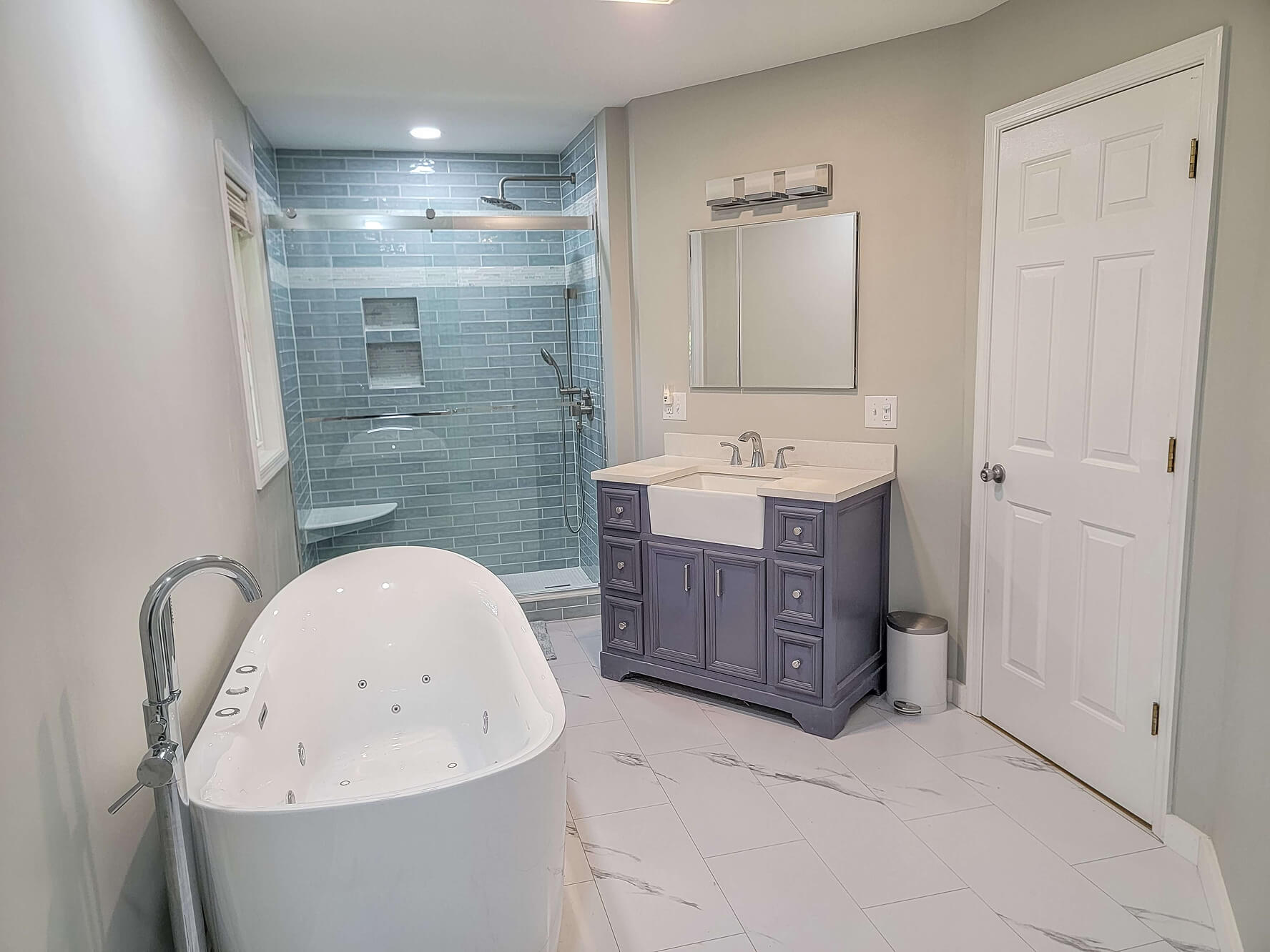 Custom bathroom renovation by Lewis Built