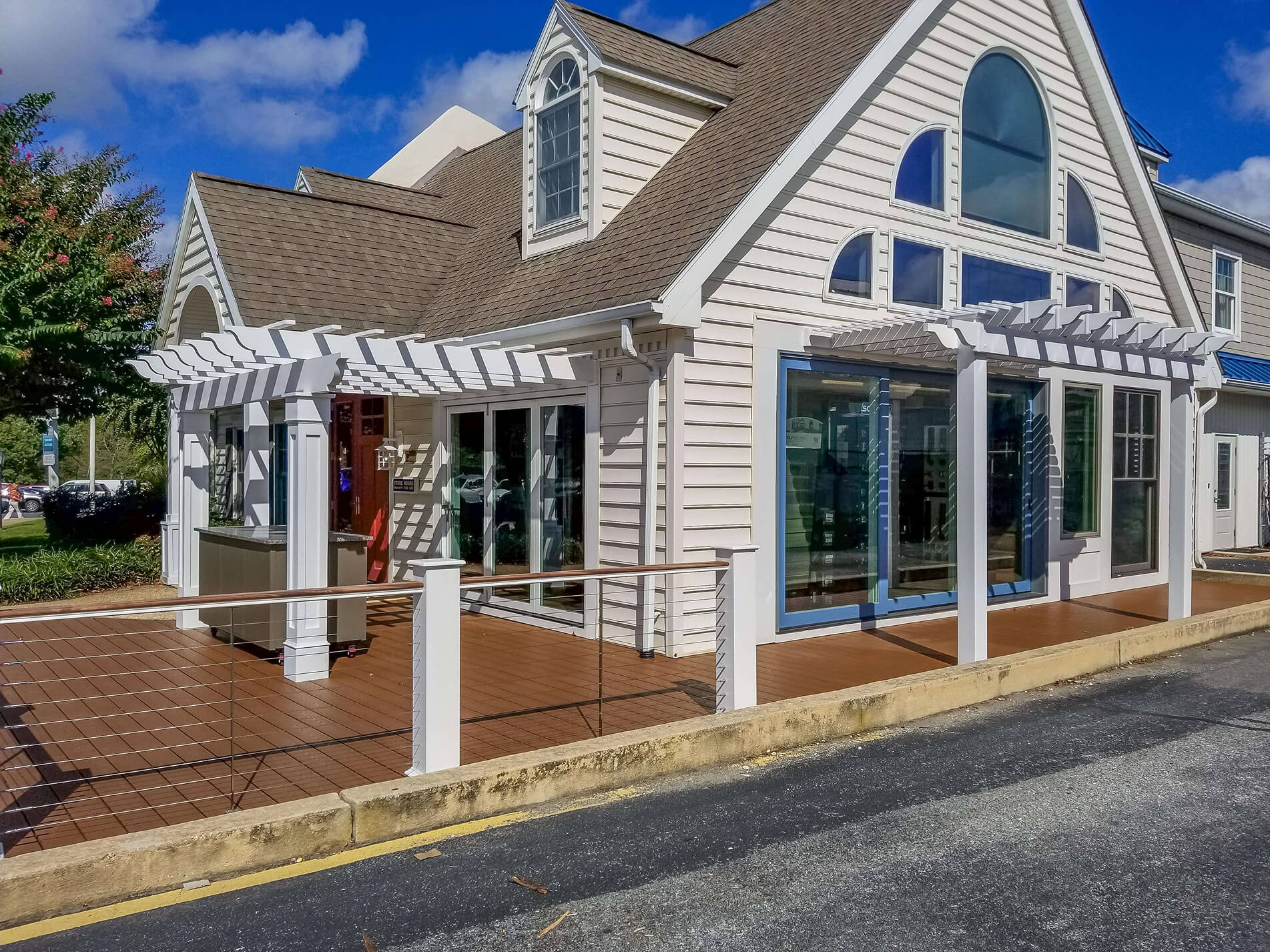 Wrap-Around Deck & Pergola with Cable Rail