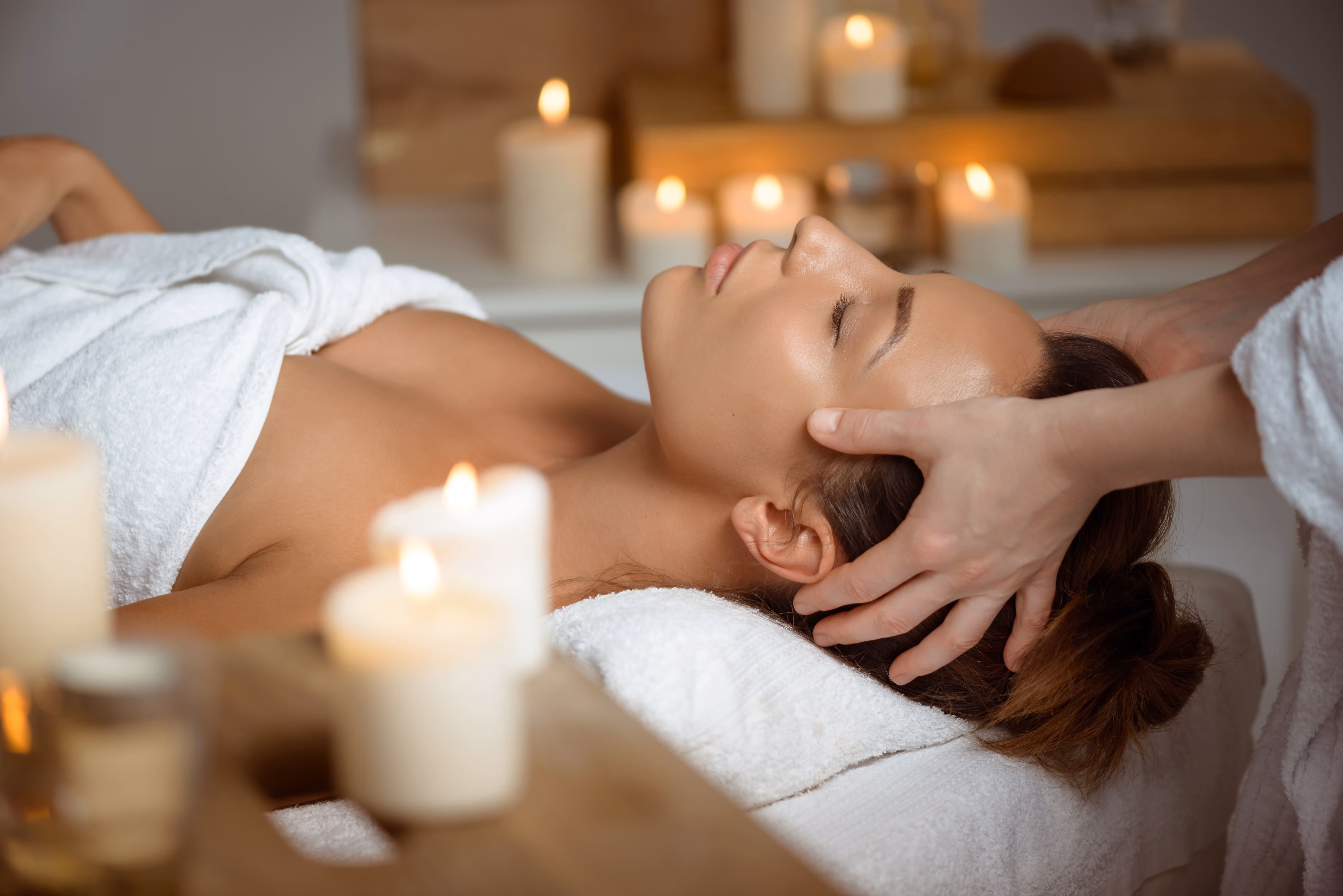 photo d'une femme qui profite d'un massage