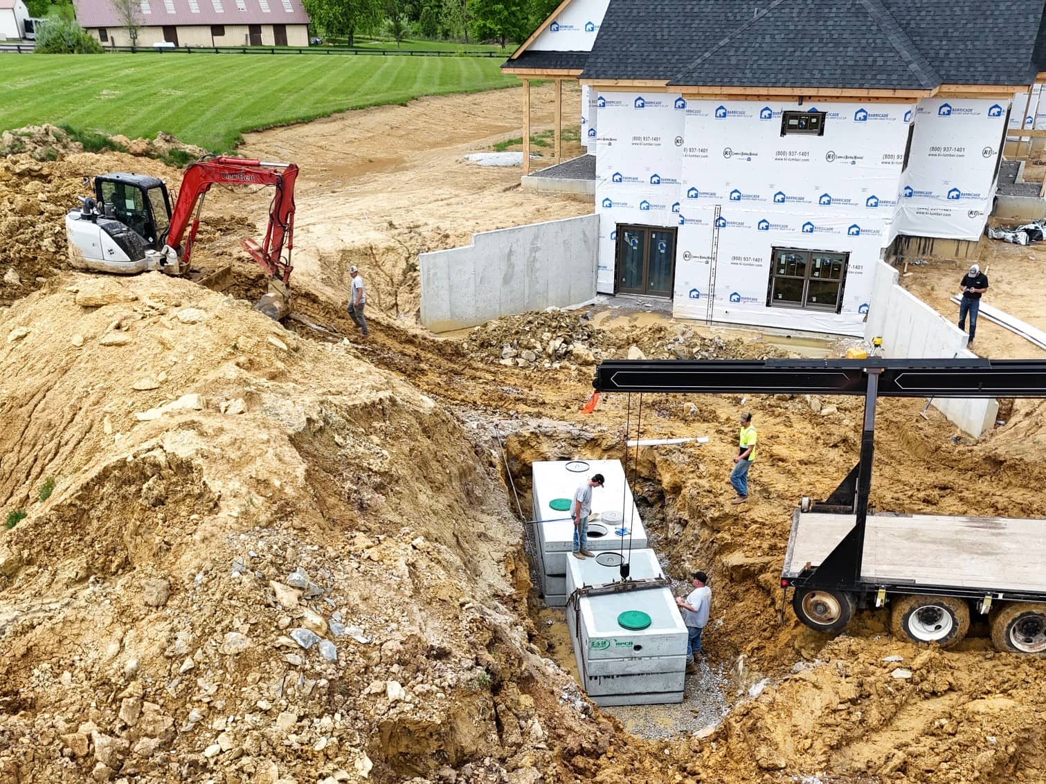 Conventional residential septic installation