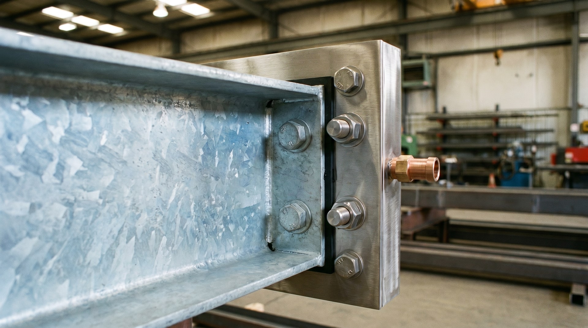 Galvanized steel connected to dissimilar metals in structural application