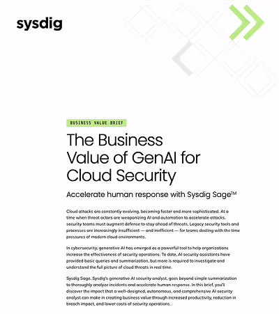 Accelerate human response with Sysdig Sage™
