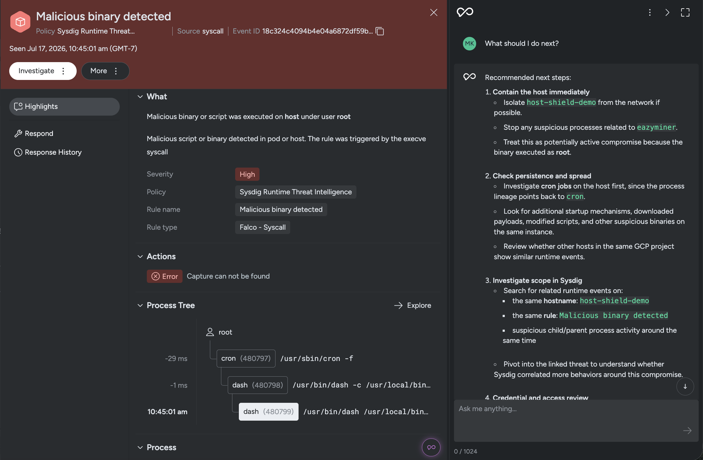 Threat detection & response