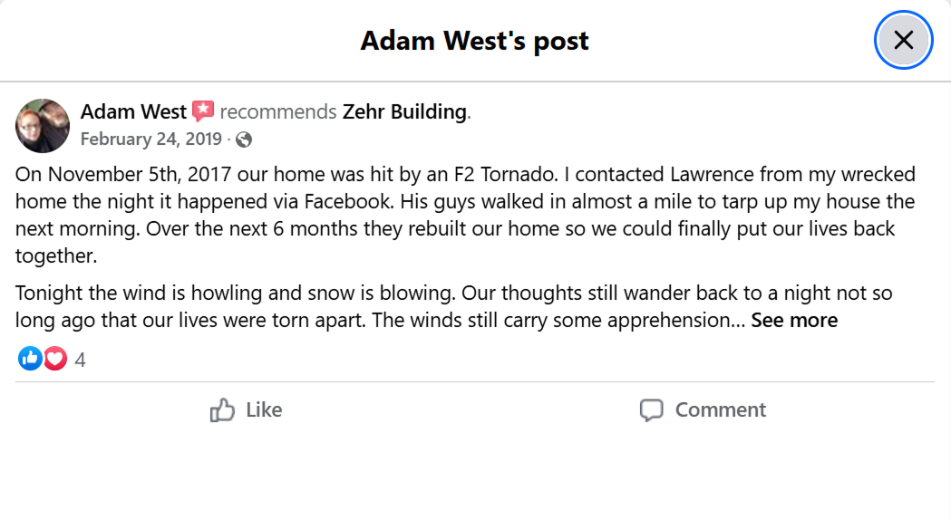 zehr client review