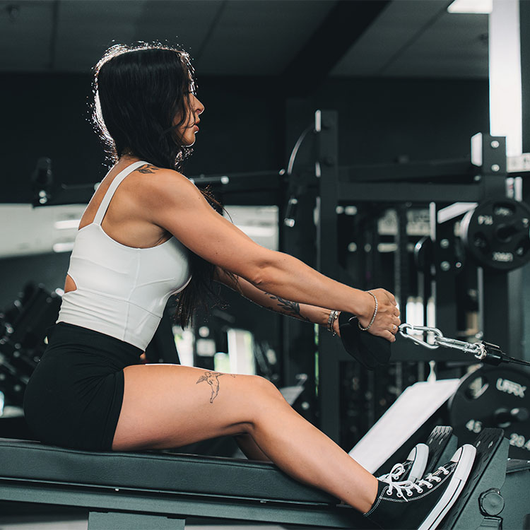 A woman during a workout at Elite Fit Labz in Pigeon Forge, TN