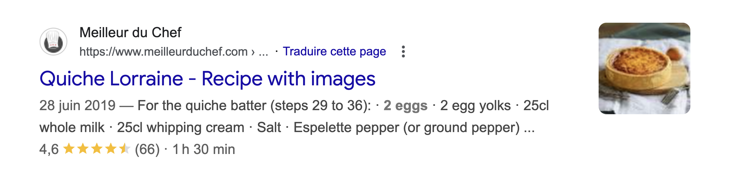 Example of structured data