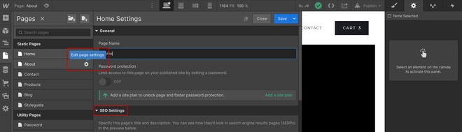Page & Settings