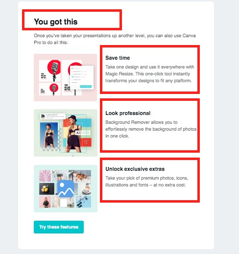 Canva AIDA example