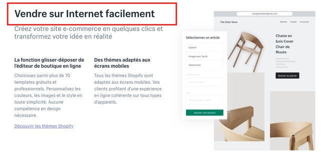 AIDA example landing page Shopify