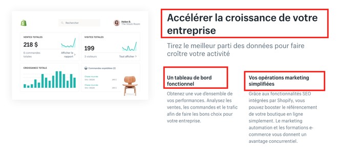 AIDA example landing page Shopify