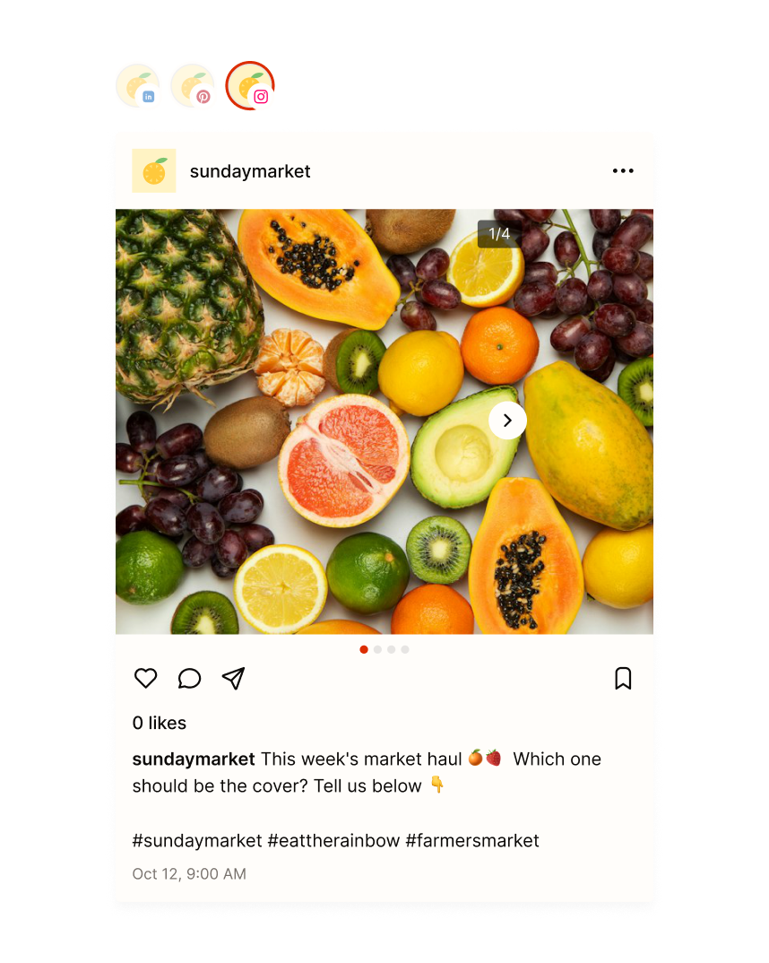Live Instagram preview of a post in Tallyfeed