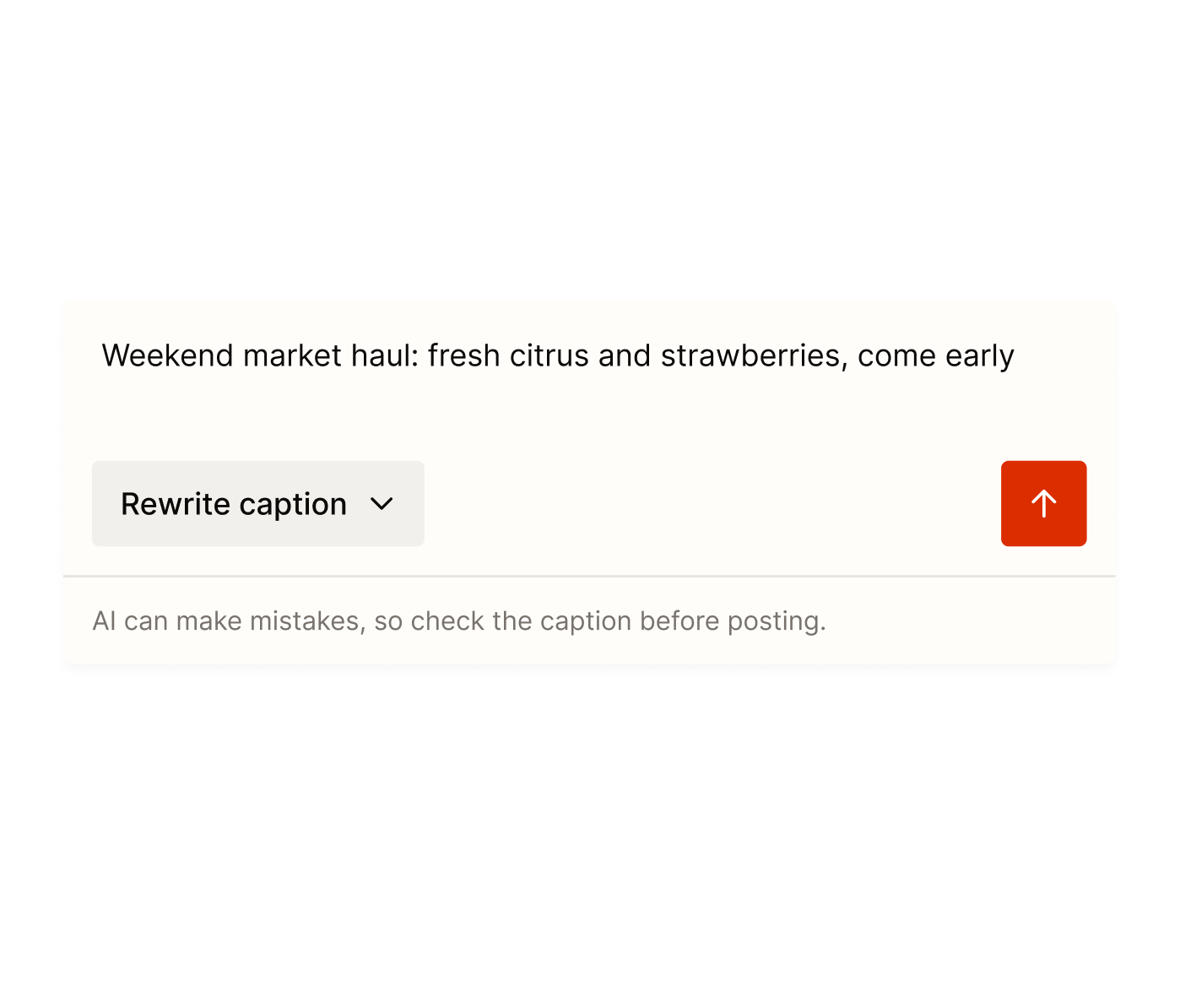 Tallyfeed's AI caption writer with a short brief, ready to write or rewrite a caption