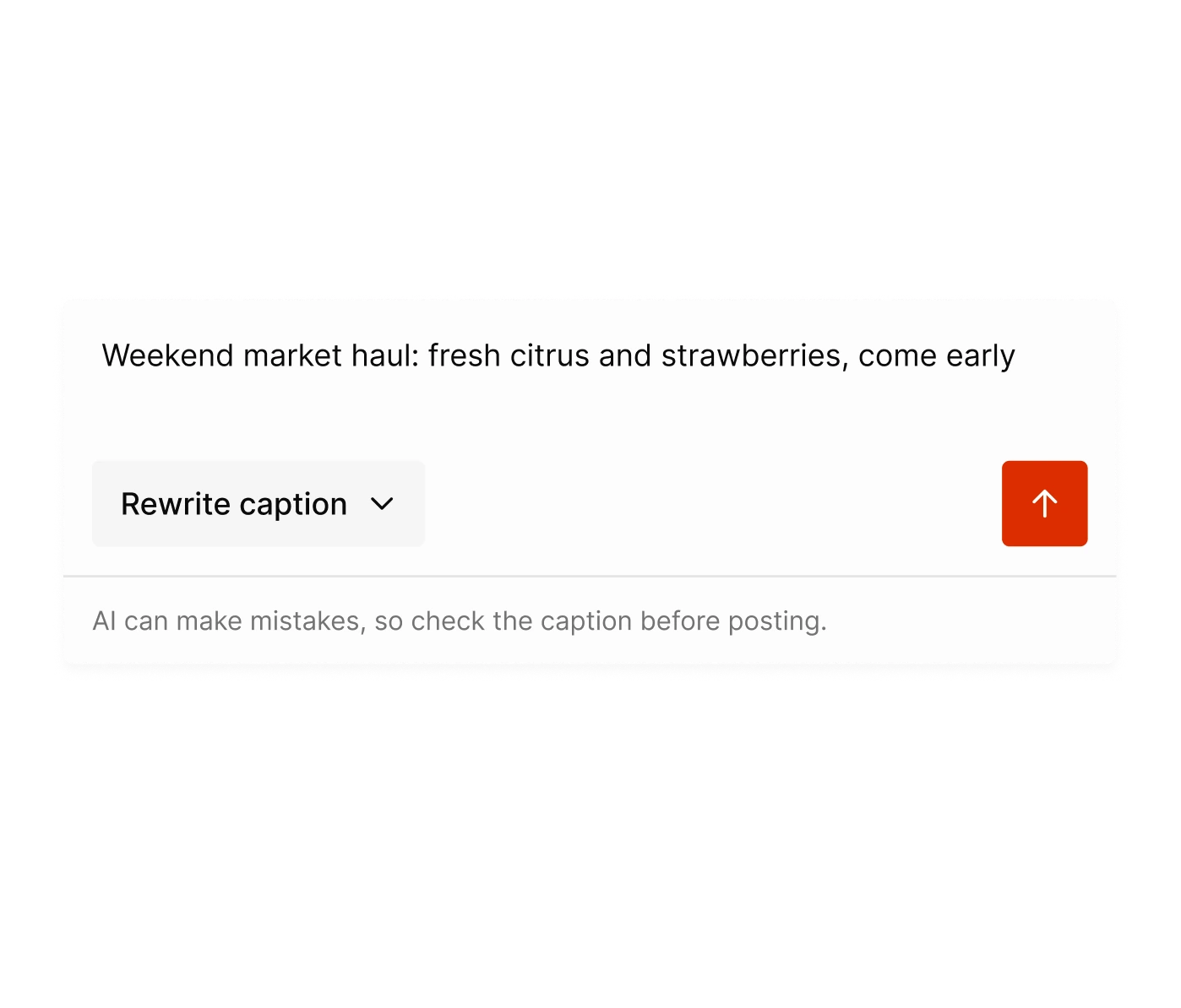 Tallyfeed's AI caption writer with a short brief, ready to write or rewrite a caption