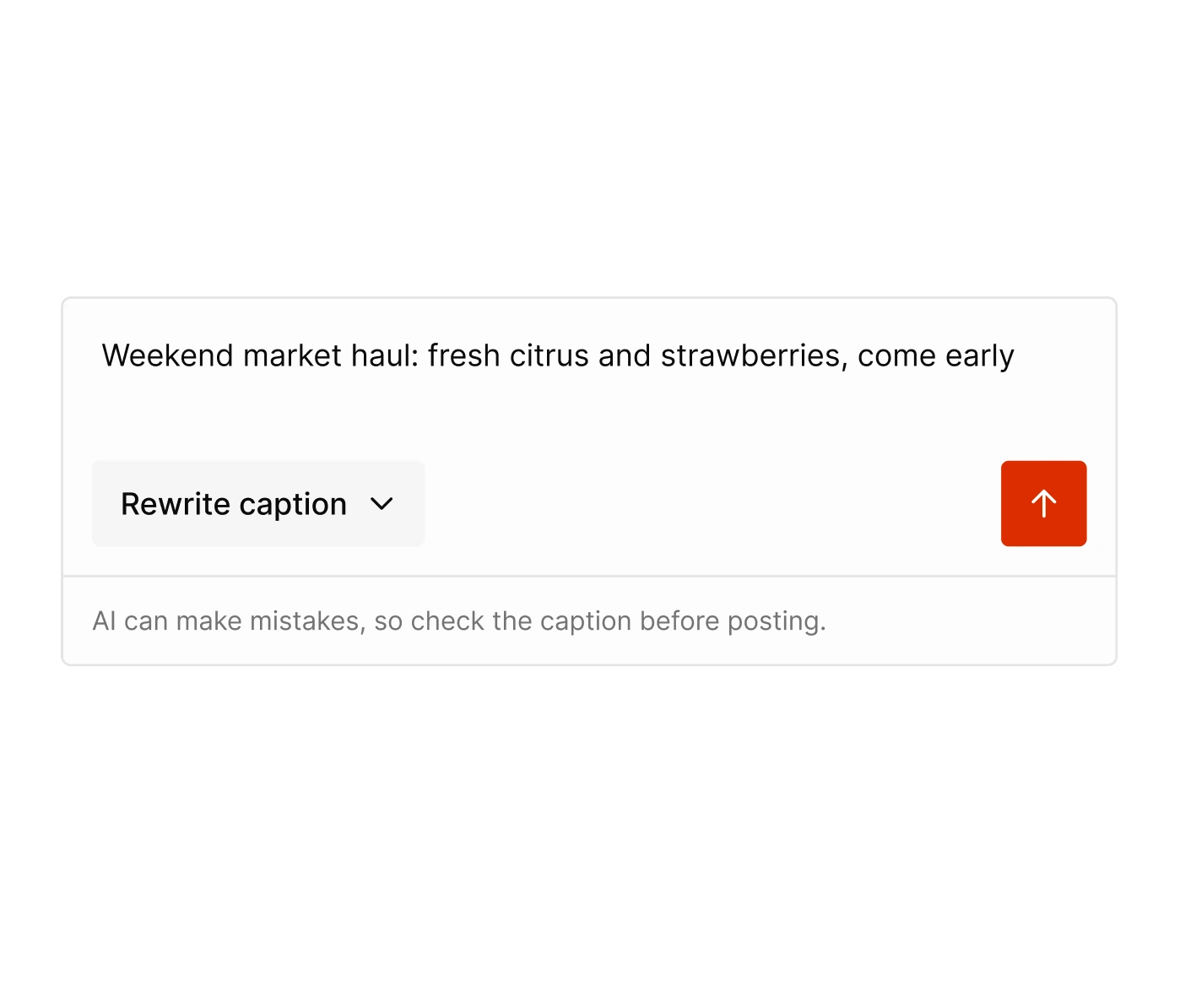 Tallyfeed's AI caption writer with a short brief, ready to write or rewrite a caption