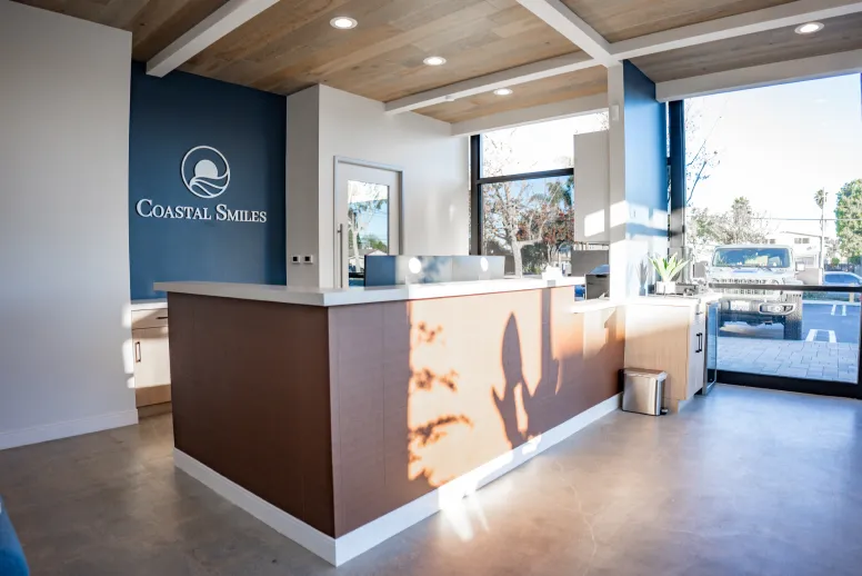 Front Desk of Coastal Smiles in Cosa Mesa CA