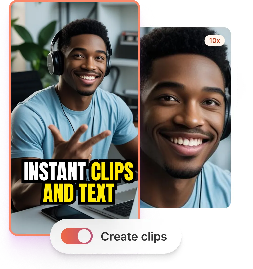 Taja AI interface preview showing shorts generation and social-ready outputs