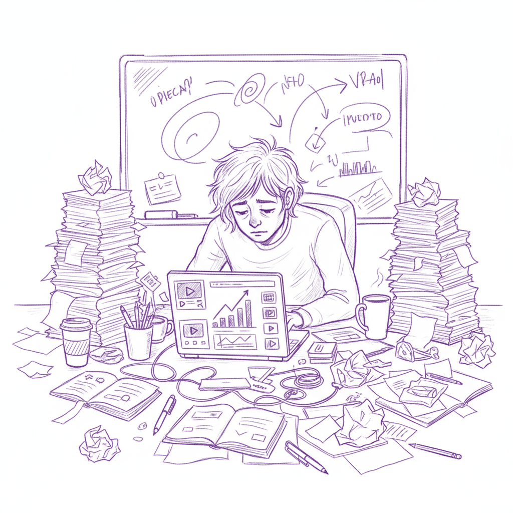 YouTube creator overwhelmed with content library