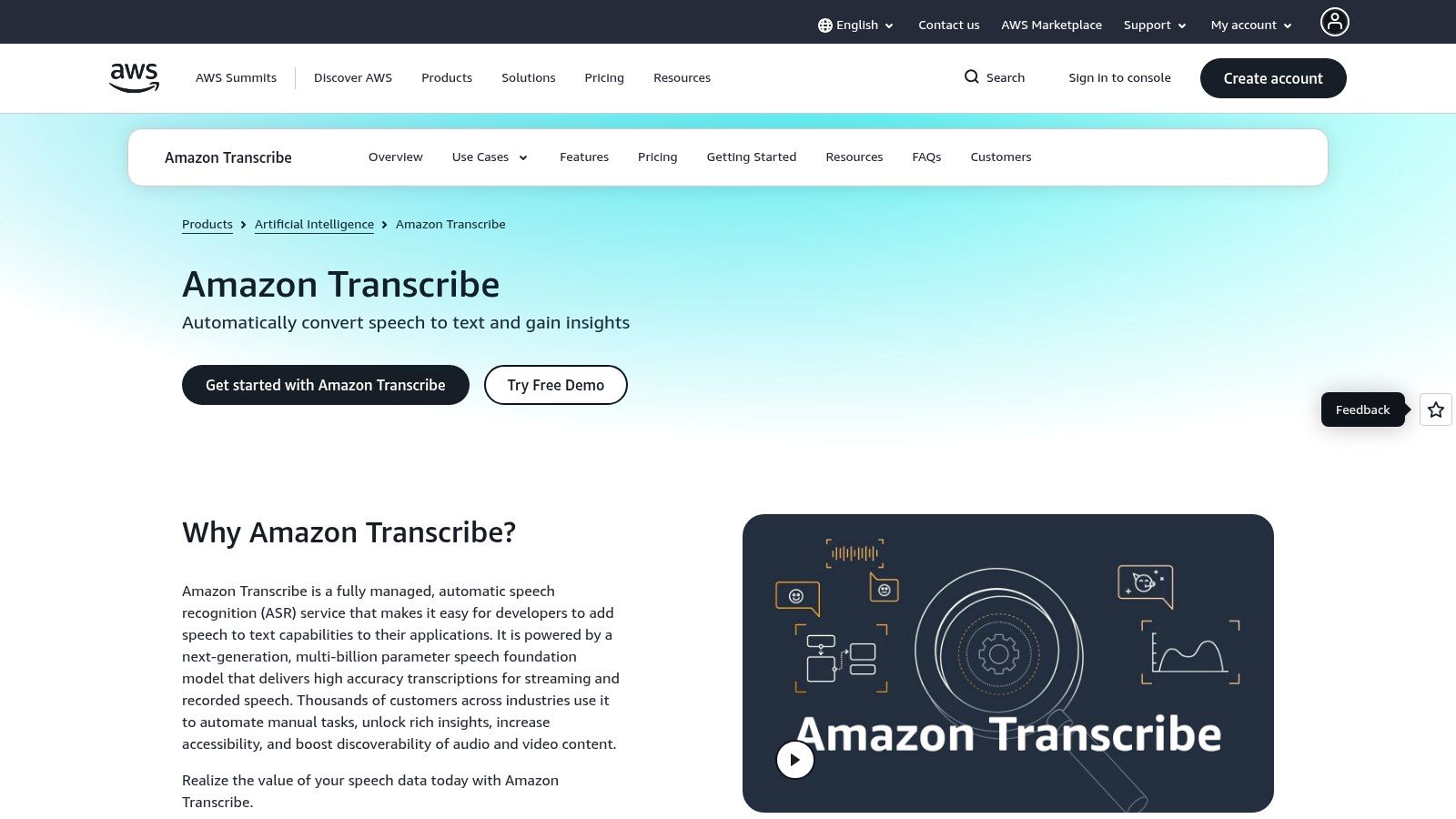 Amazon Transcribe (AWS)
