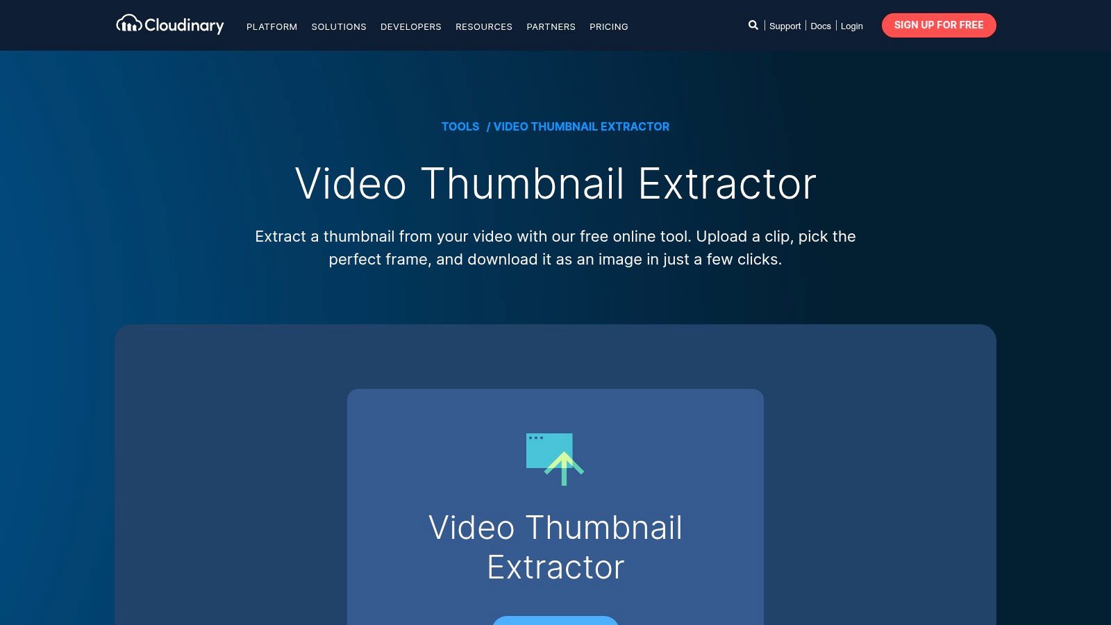 Cloudinary Video Thumbnail Extractor