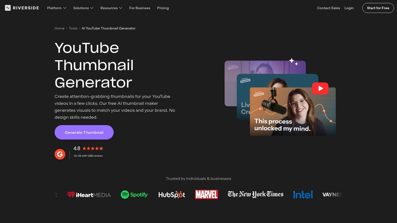 Riverside YouTube Thumbnail Generator