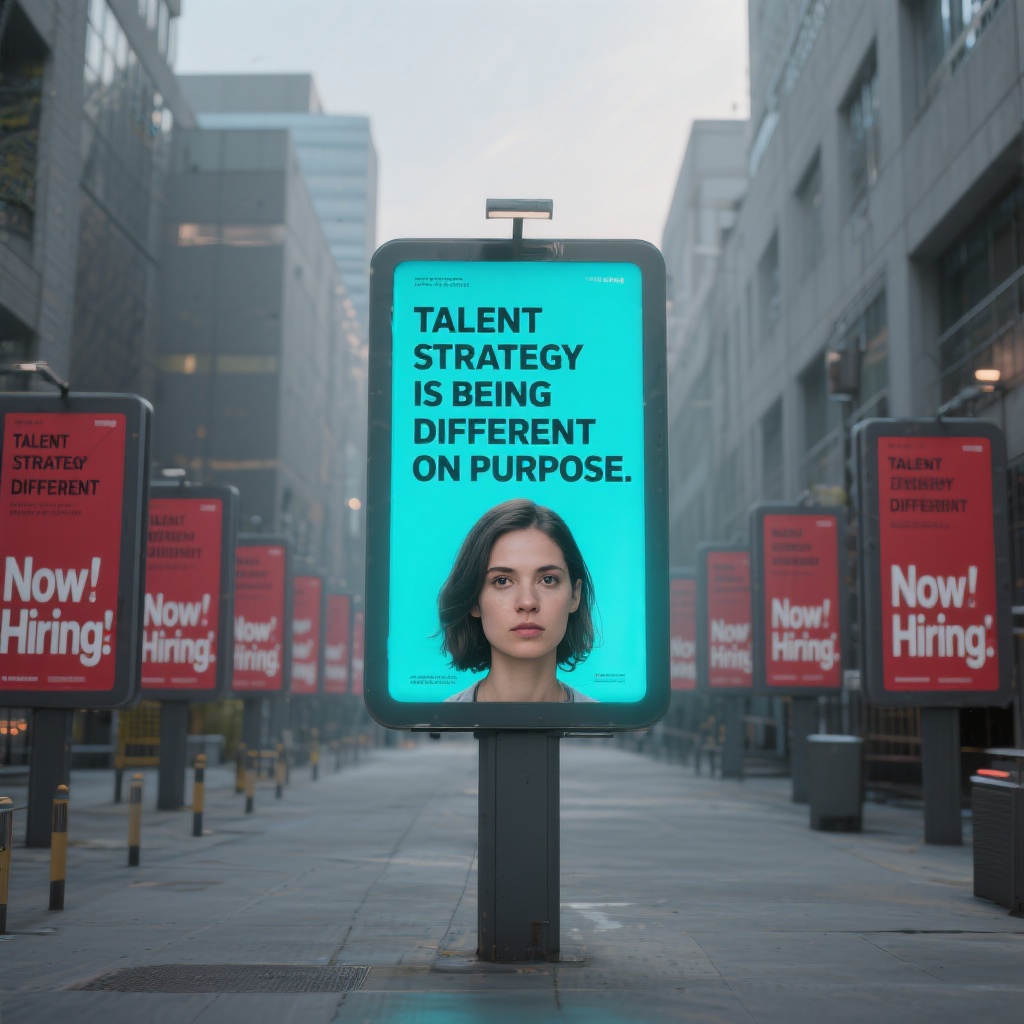 An abstract image of a small business leader looking over a business
