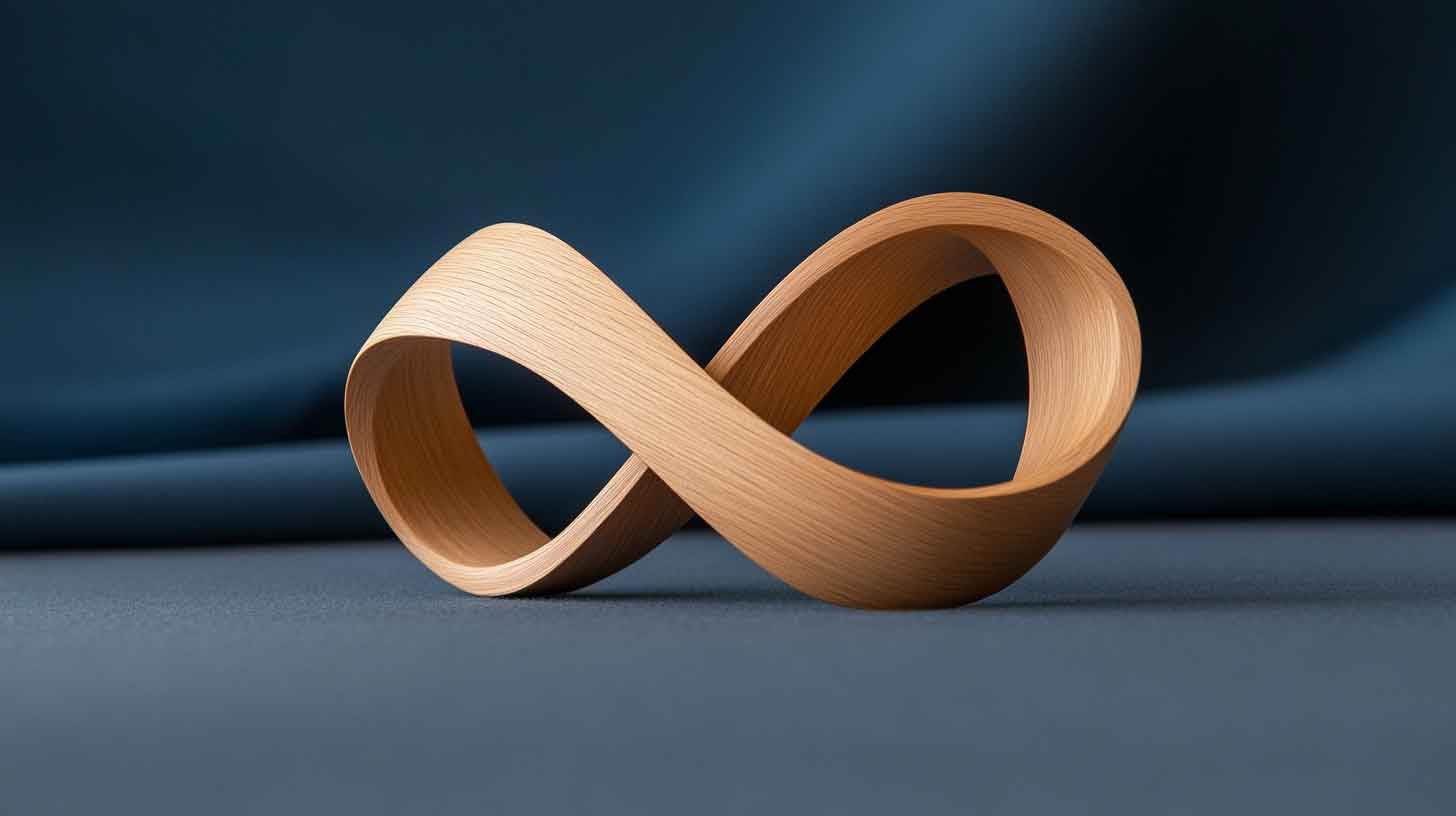 Wooden Möbius strip sculpture