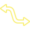 flexible arrow with two ends icon