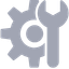 Gear icon with a wrench inside, symbolizing tools or settings.