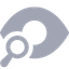 Magnifying glass icon symbolizing search with circular handle and transparent center.