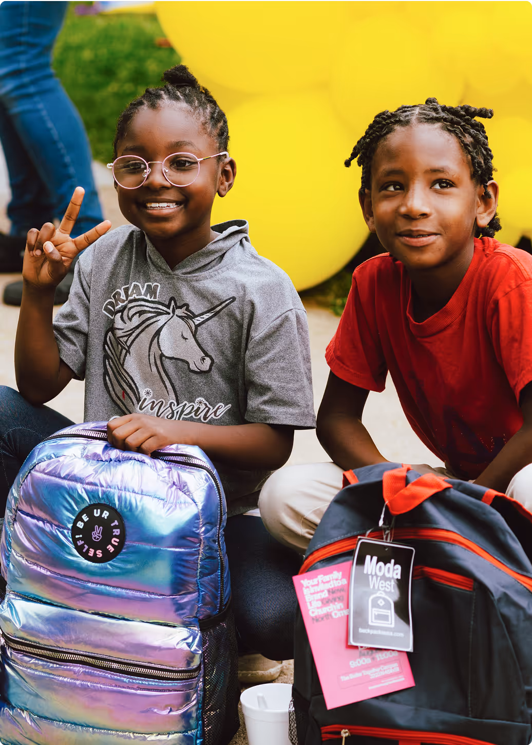 kids smiling
