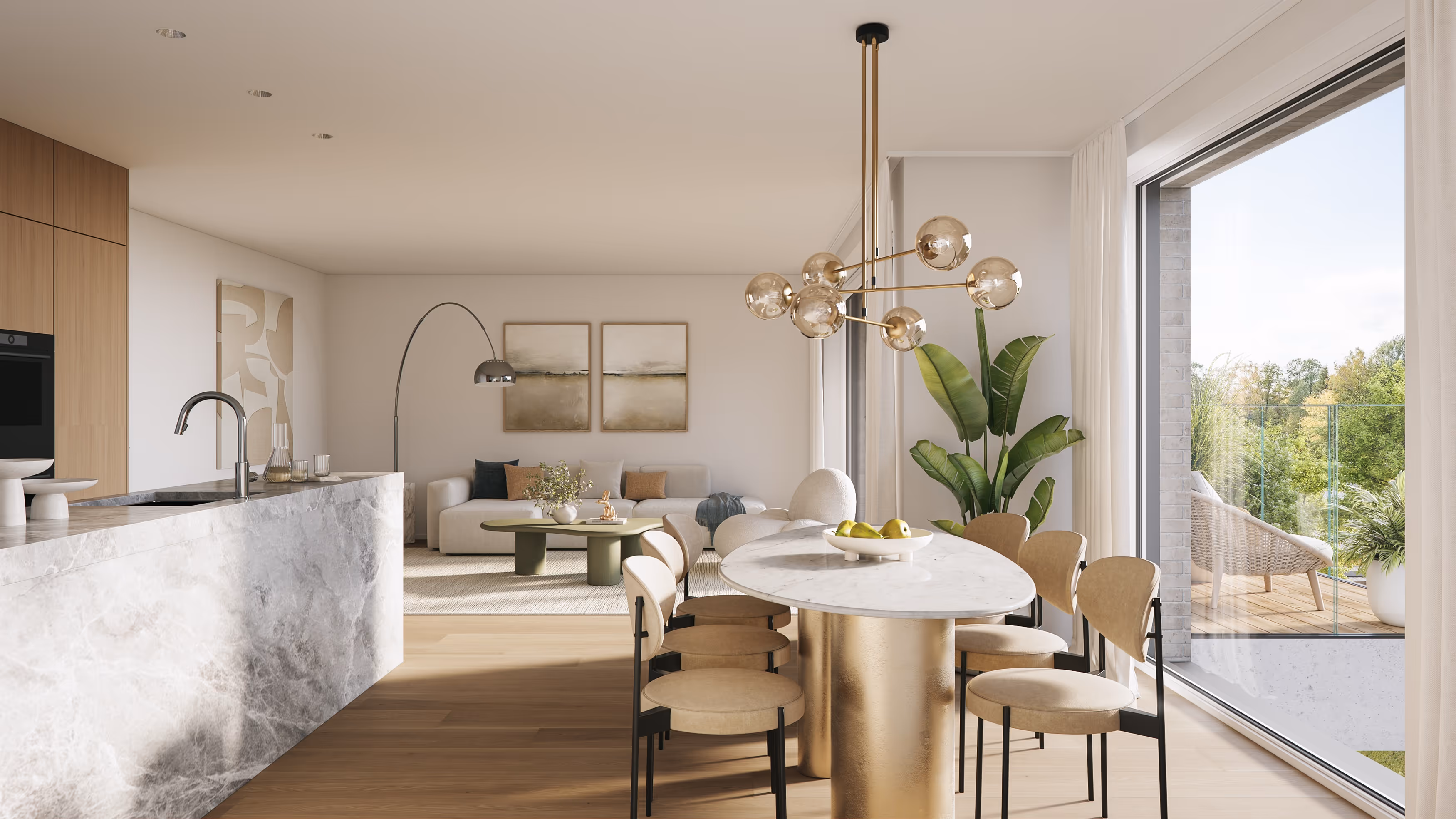 Interior render of the project
