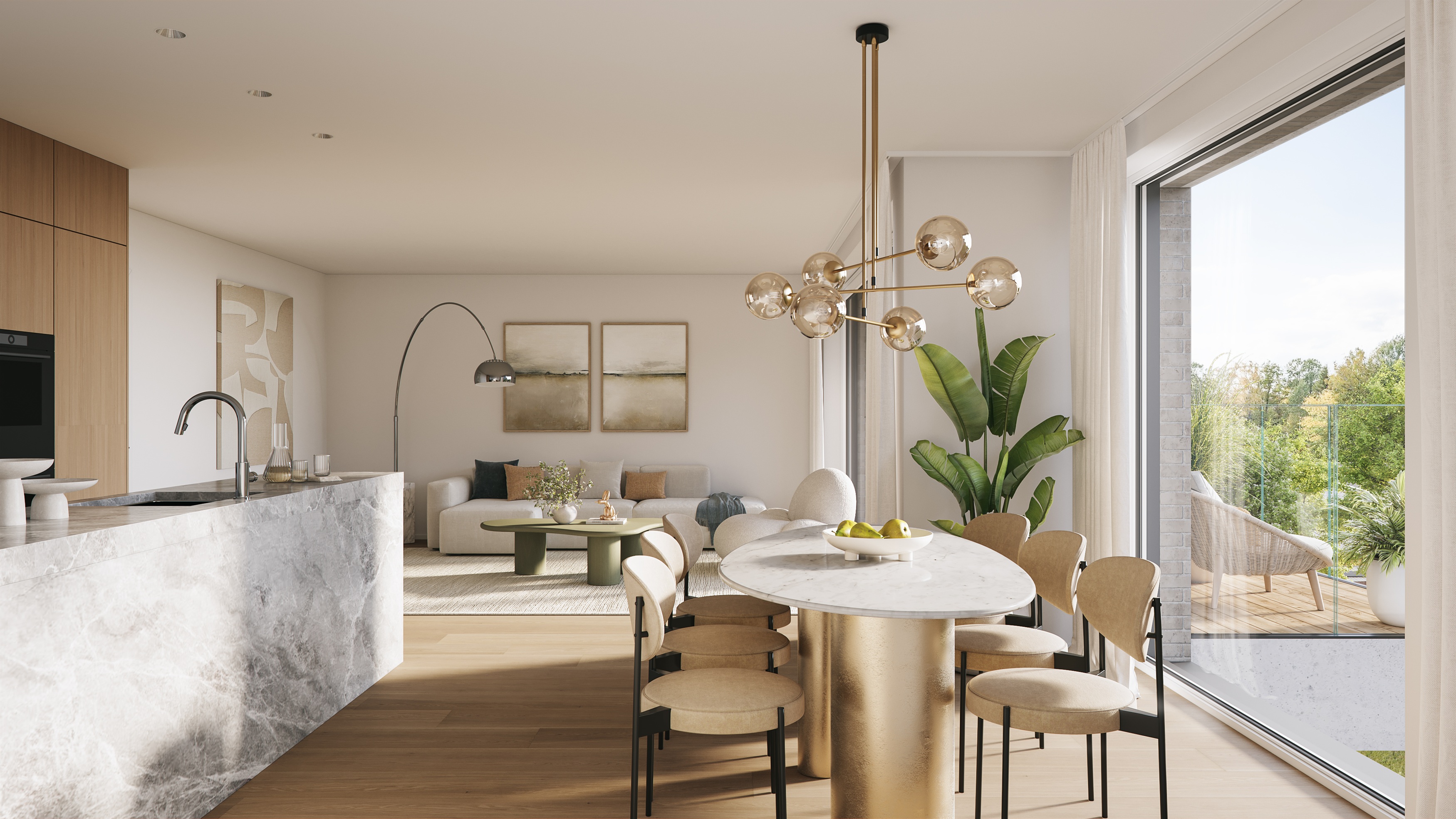 Interior render of the project